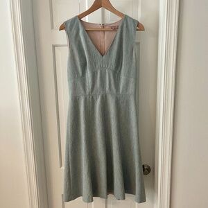 Rebecca Taylor, Tailored Fit, A-Line, Light Blue Linen Dress, Size 6